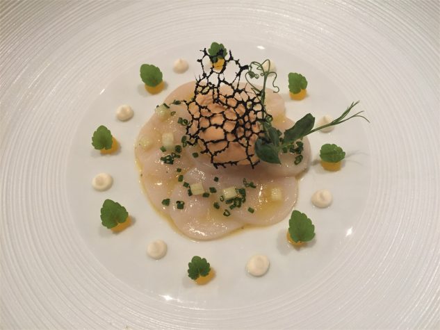 Coquille Saint-Jacques mit Mikan & Seeigel