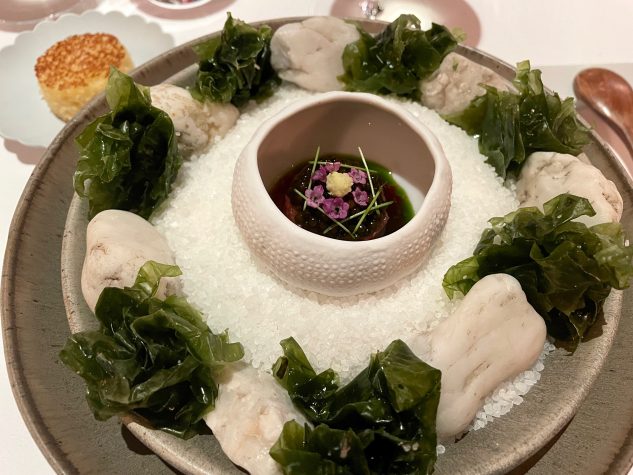 Crudo von Tuna-Toro mit Wasabi, Shoyu, Brioche & Kaluga-Caviar