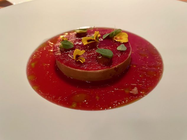 Ungestopfte Gänseleber | Rhabarber | Basilikum | Shiso