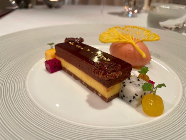 Gâteau von Equatorial-Schokolade | Exotische Früchte | Sorbet von Guave