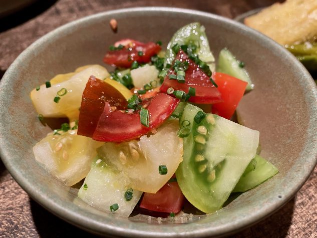 ... marinierten Tomaten,