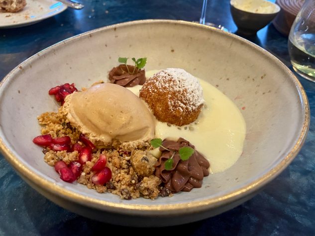 Gebackene Bratapfelpraline / Mandel-Nougateis & Marzipan