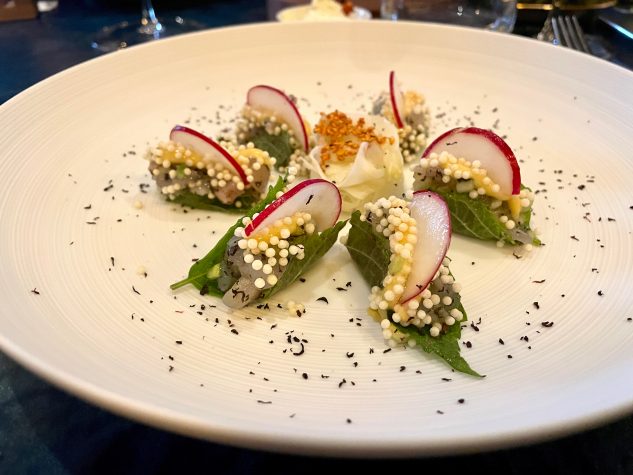 Forelle IKE JIME / Shisoblatt & Umeboshi