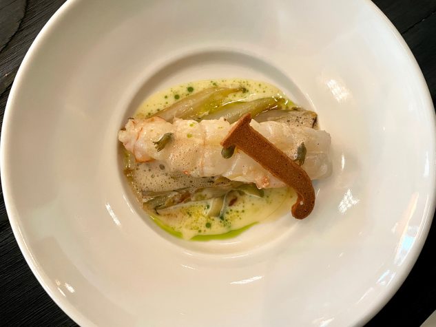 Langoustine, Chicoree, Perilla, Feigenblatt