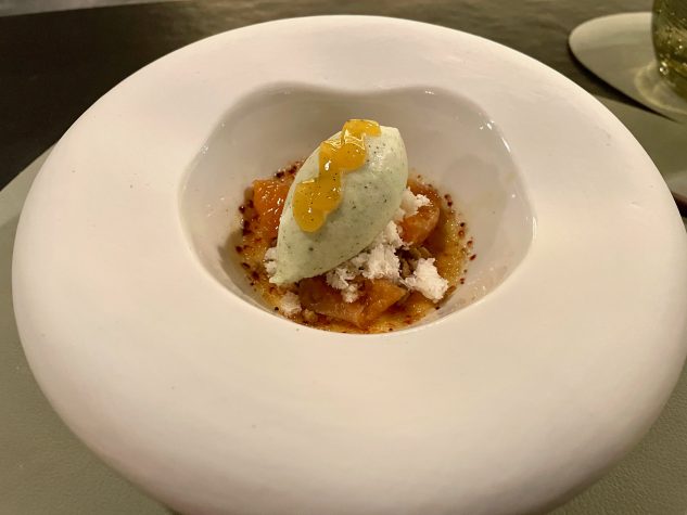 Crème Brûlée vom Blumenkohl / Geräucherte Mandarine / Fenchel