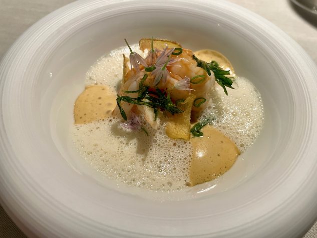 LANGOUSTINE | weisser Spargel | Erbsen | Estragon-Béarnaise